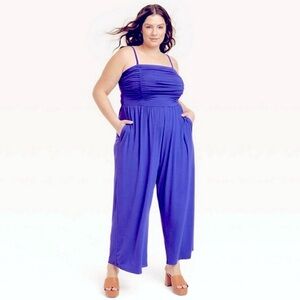 Ava & ViV Blue/purple jumper with pockets removable adjustable straps